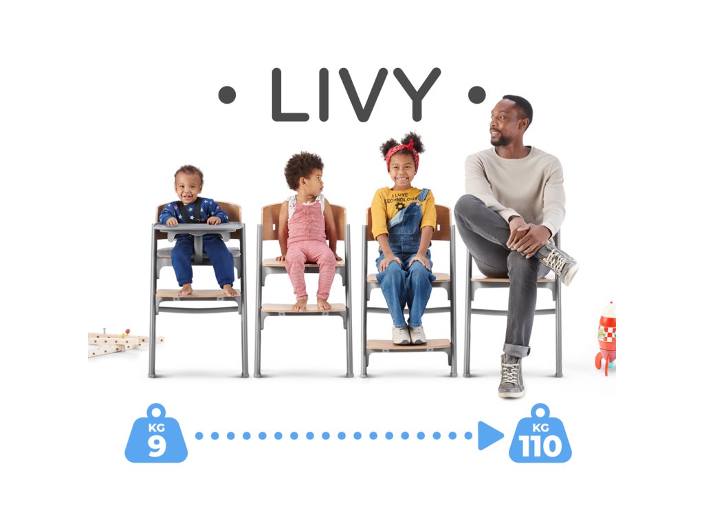 Viacúčelová rastúca stolička Kinderkraft LIVY v dubovom prevedení