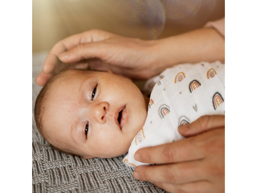 Mušelínové plienky Petite&Mars Moussy Rose Rainbows 3 kusy