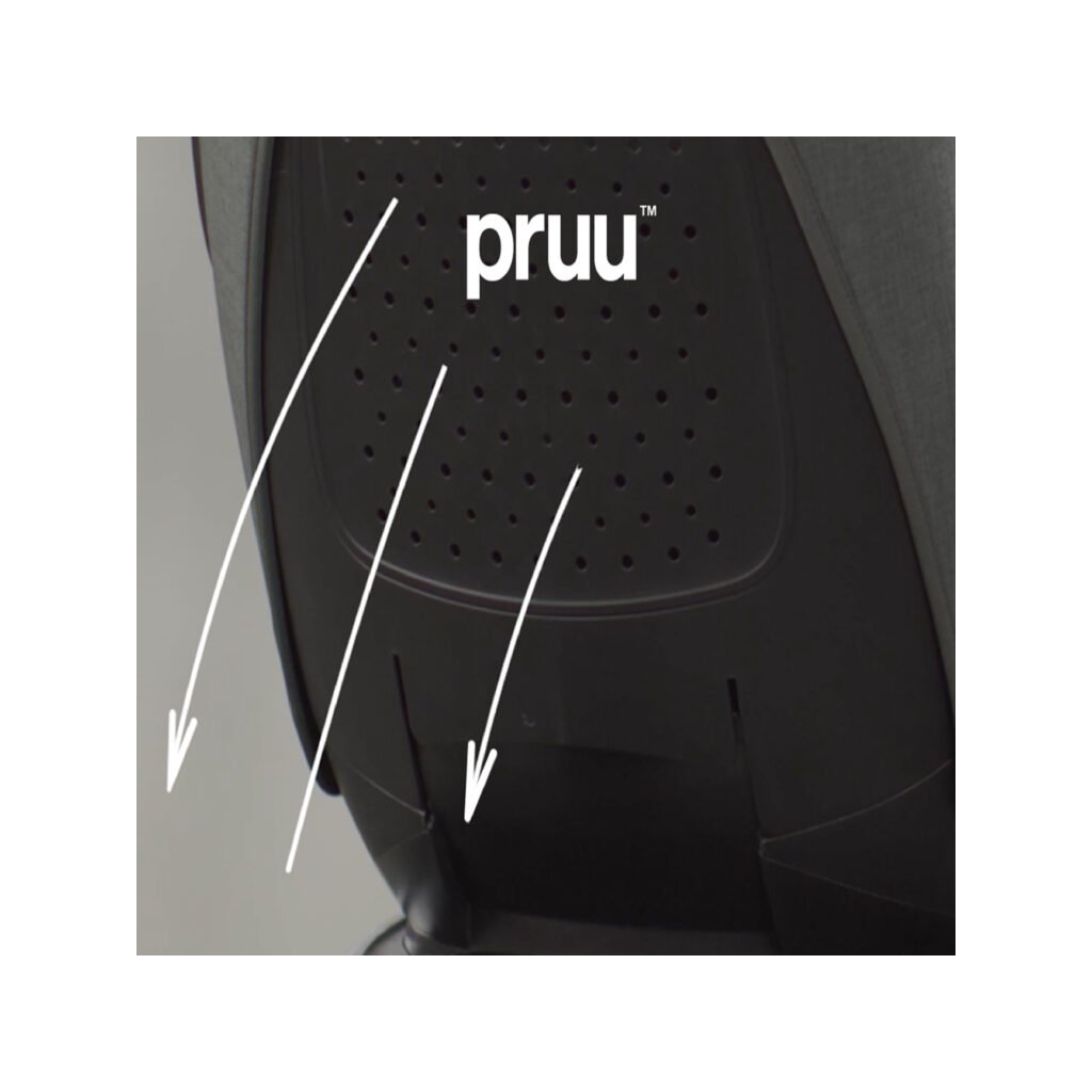 odvetrané telo autosedačky Nuna Pruu zabezpečí skvelú termoreguláciu