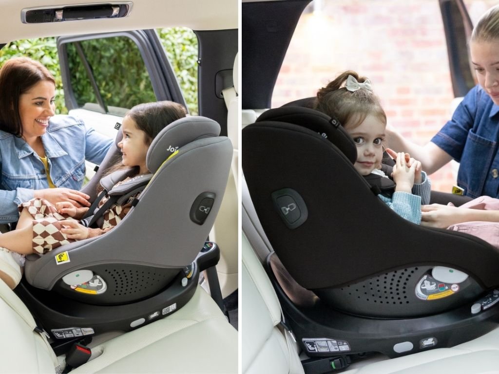 Autosedačka Joie i-Pivot 360 - príklad použitia v smere aj v protismere jazdy