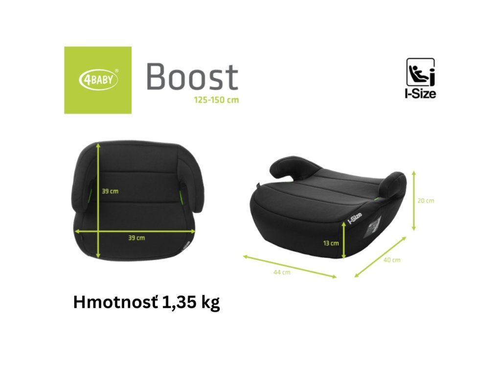 Podsedák 4Baby BOOST i-Size Black