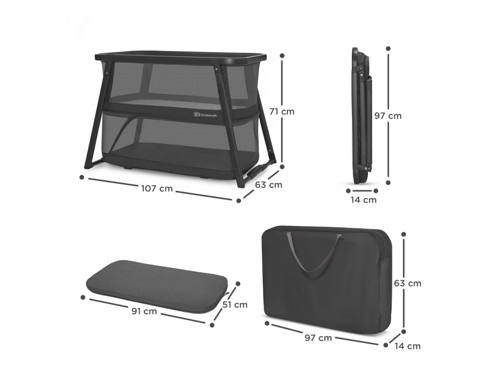 Detail sieťovaných bočníc a hojdacieho mechanizmu postieľky Sofi Plus