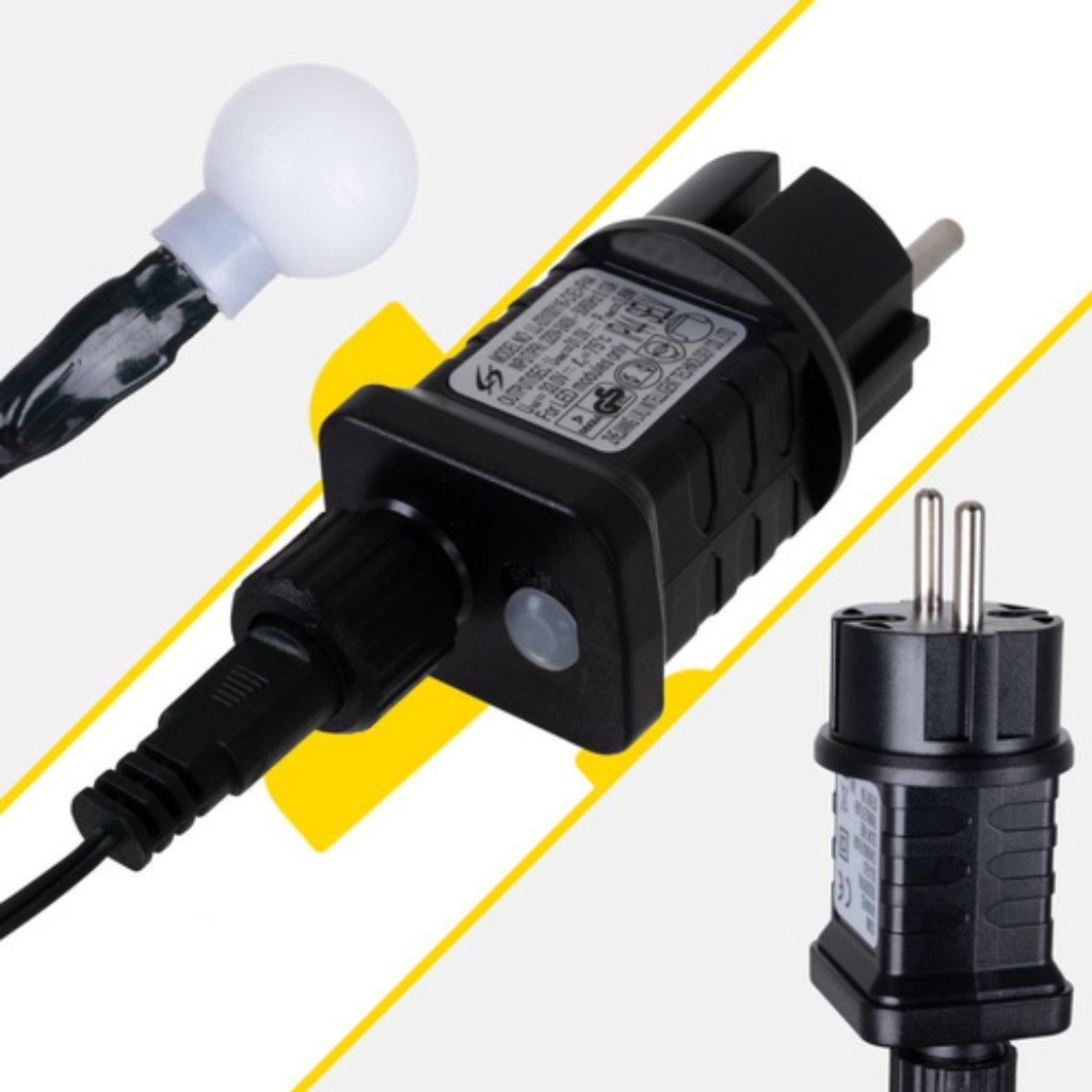 Detail LED diódy a kábla vianočného osvetlenia