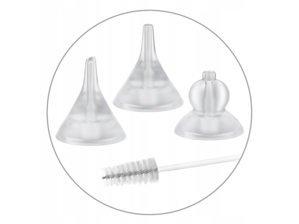 Detail silikónových nástavcov a ergonomického tvaru odsávačky