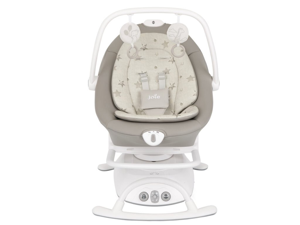 Detail ovládacieho panela a odnímateľného lehátka Joie Sansa