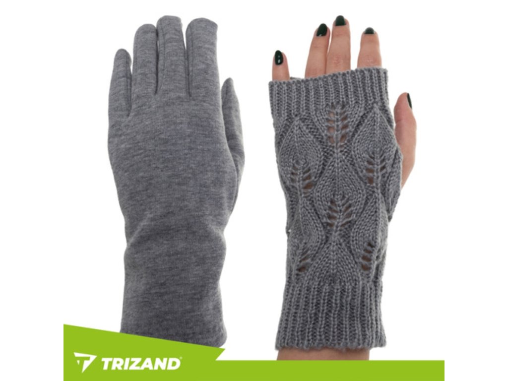 rukavice pre dámy v šedej farbe môžete používať s pleteným návlekom alebo bez neho