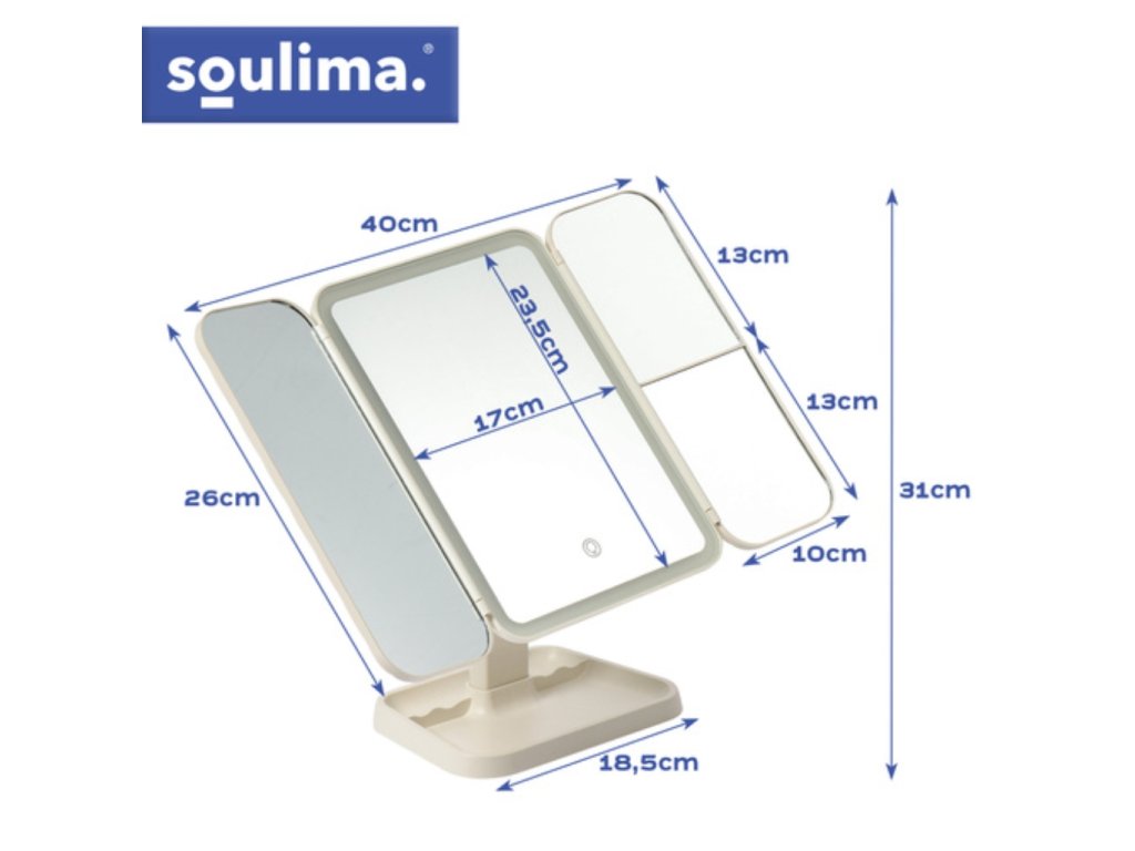 rozmery kozmetického zrkadla