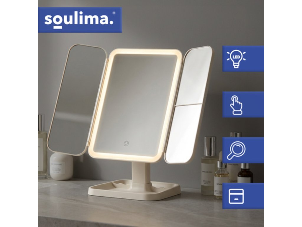 Nastaviteľné bočné zrkadlá pomôžu pri líčení každého detailu tváre