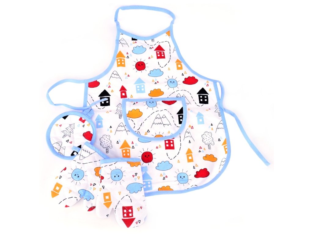 Detská súprava na pečenie - zástera, chňapky a podložka