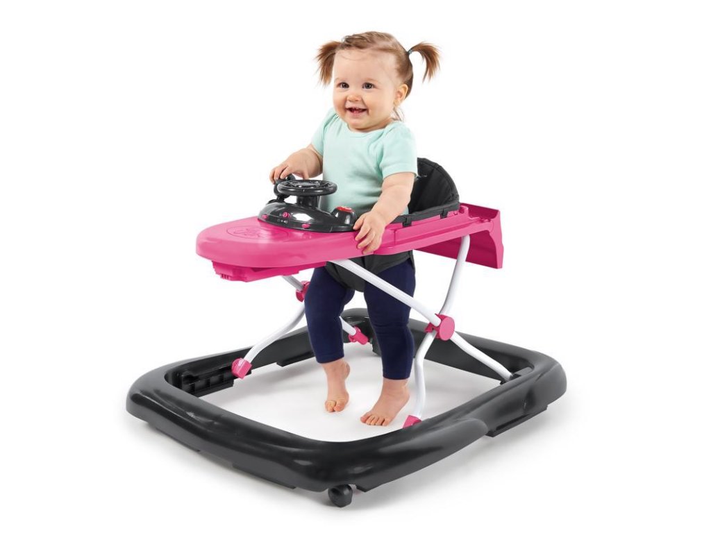 Ružové chodítko Bright Starts Ford Mustang 3v1 pre dievčatá