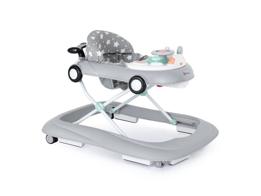 Detské chodítko Petite&Mars Cabrio Grey so zvukovým panelom