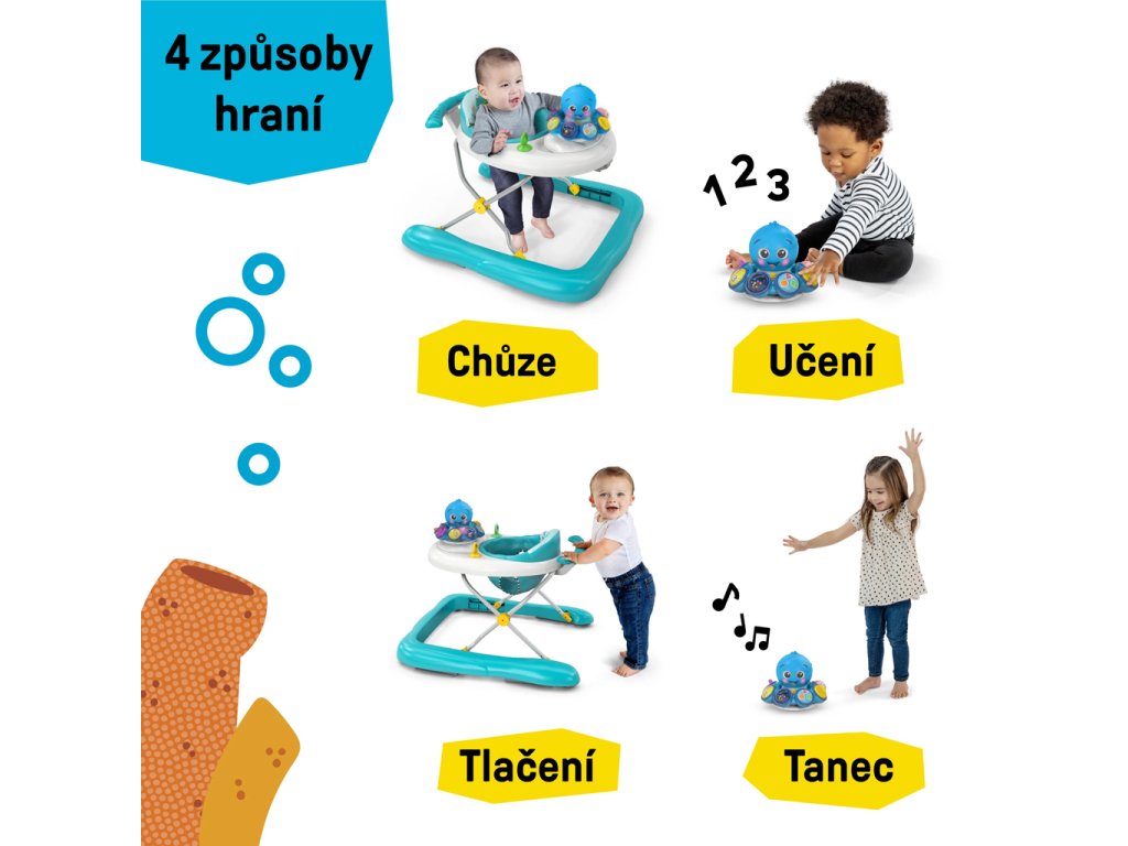 Detail hudobných kláves na chodítku Baby Einstein
