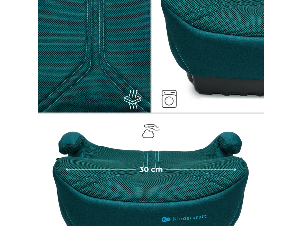 Detail priedušného poťahu AIR FLOW na zelenom podsedáku Kinderkraft
