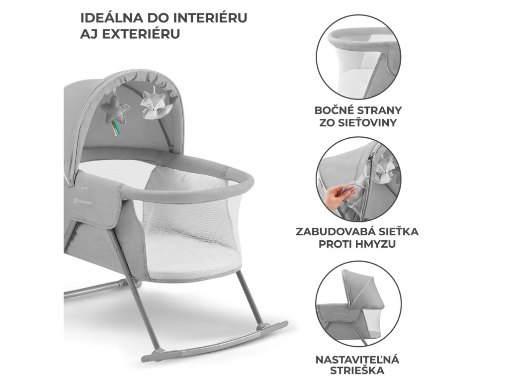 Detail integrovanej moskytiéry na postieľke Kinderkraft LOVI