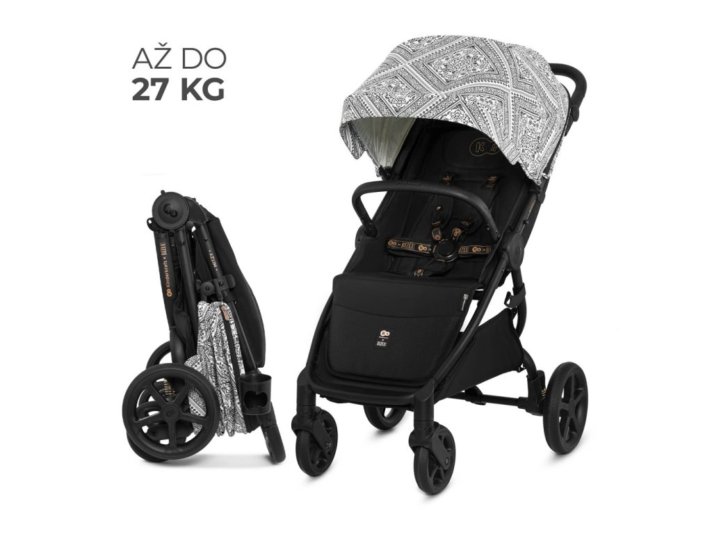 Detail kvetinového vzoru BIZUU na kočíku Kinderkraft Mitzy