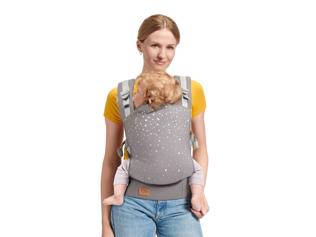 Ergonomický nosič Kinderkraft NINO Confetti Grey v sivej farbe