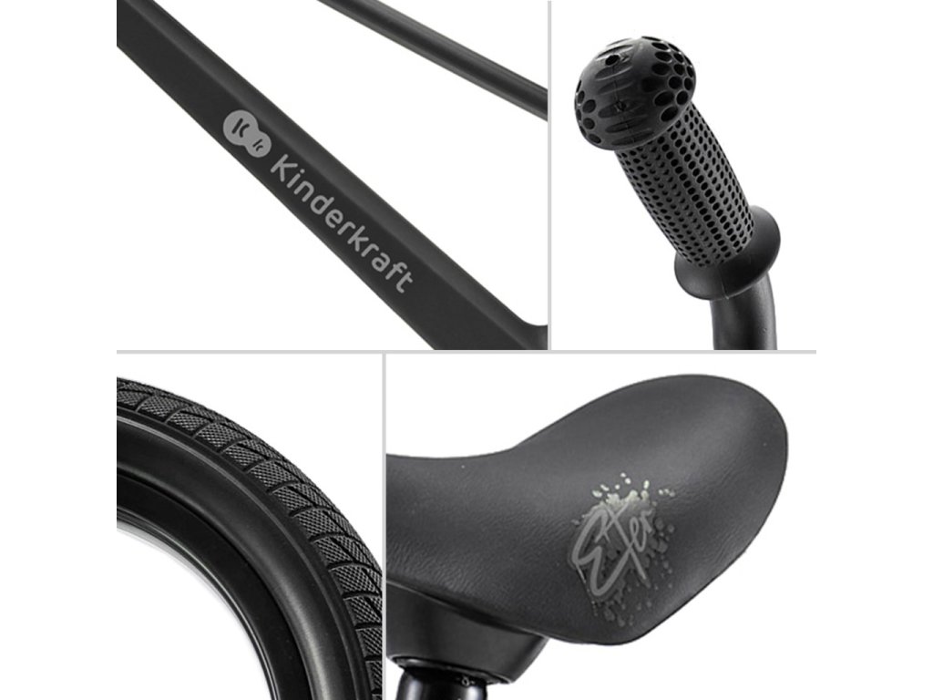 Detail nastaviteľného sedadla z eko-kože na odrážadle Kinderkraft Eter