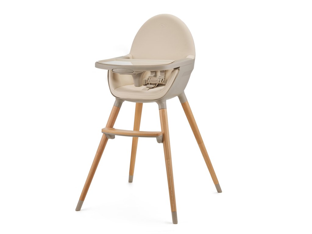 Dizajnová jedálenská stolička 2v1 Kinderkraft FINI 2 s bukovými nohami