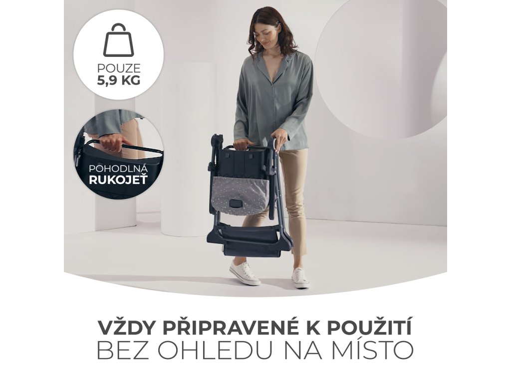 Skladacia jedálenská stolička Kinderkraft Foldee v kompaktnom stave
