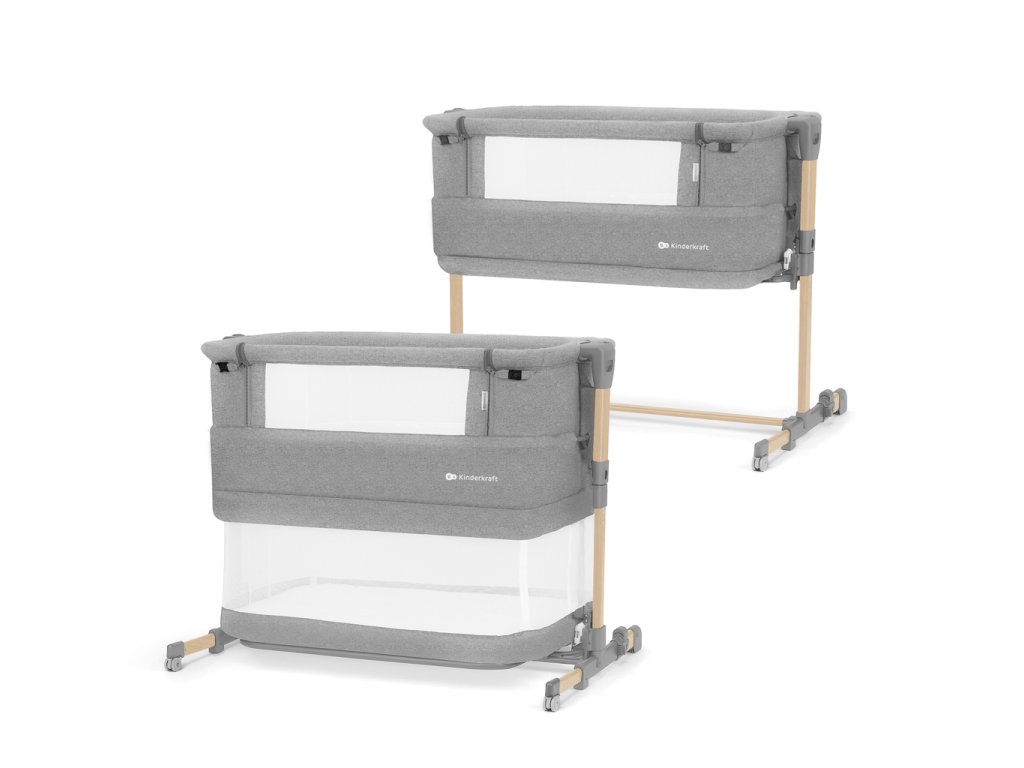 Multifunkčná prístelka Kinderkraft Neste Grow 3v1 v prevedení Light Grey Full Wood