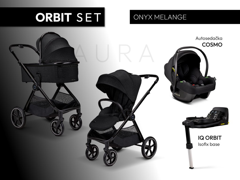 Kompletný set 4v1 Moon Aura Orbit s otočnou základňou a autosedačkou Avionaut Cosmo