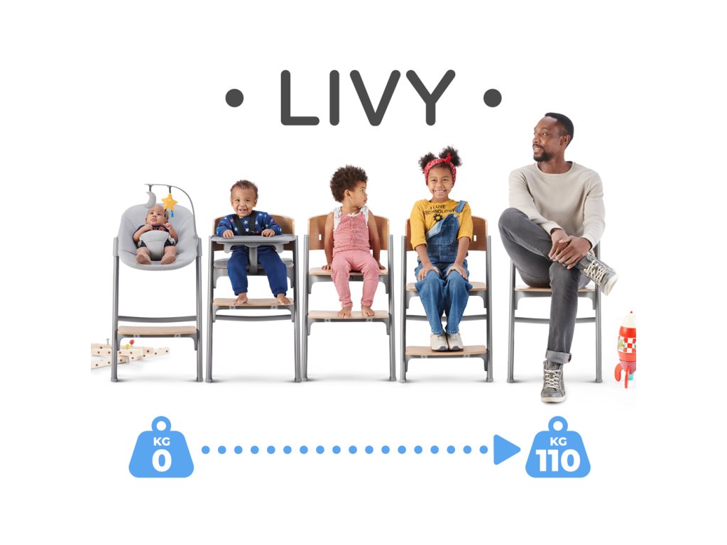 Viacúčelový set stoličky Kinderkraft Livy a ležadla Calmee