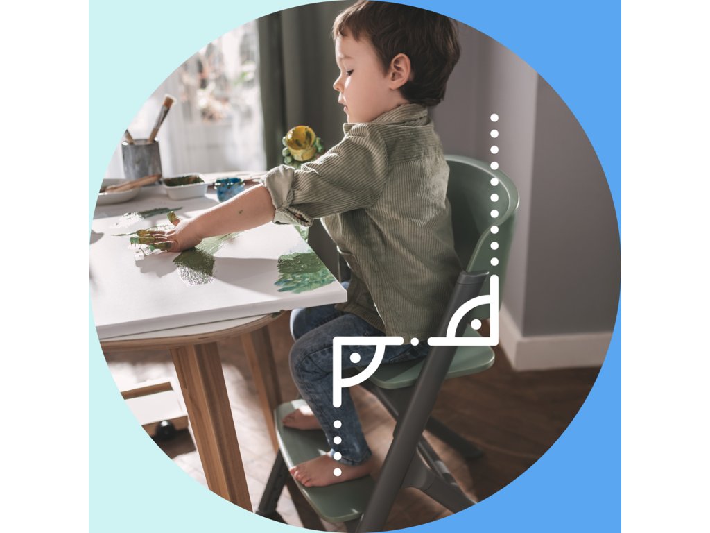 Detail nastavenia hĺbky sedadla a silikónovej podložky stoličky Kinderkraft Livy