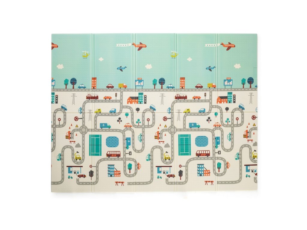 Podložka na hranie Petite&Mars Campy Elephant&City