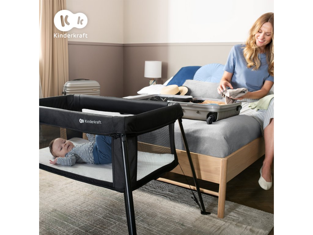 Cestovná postieľka Kinderkraft Cami Black