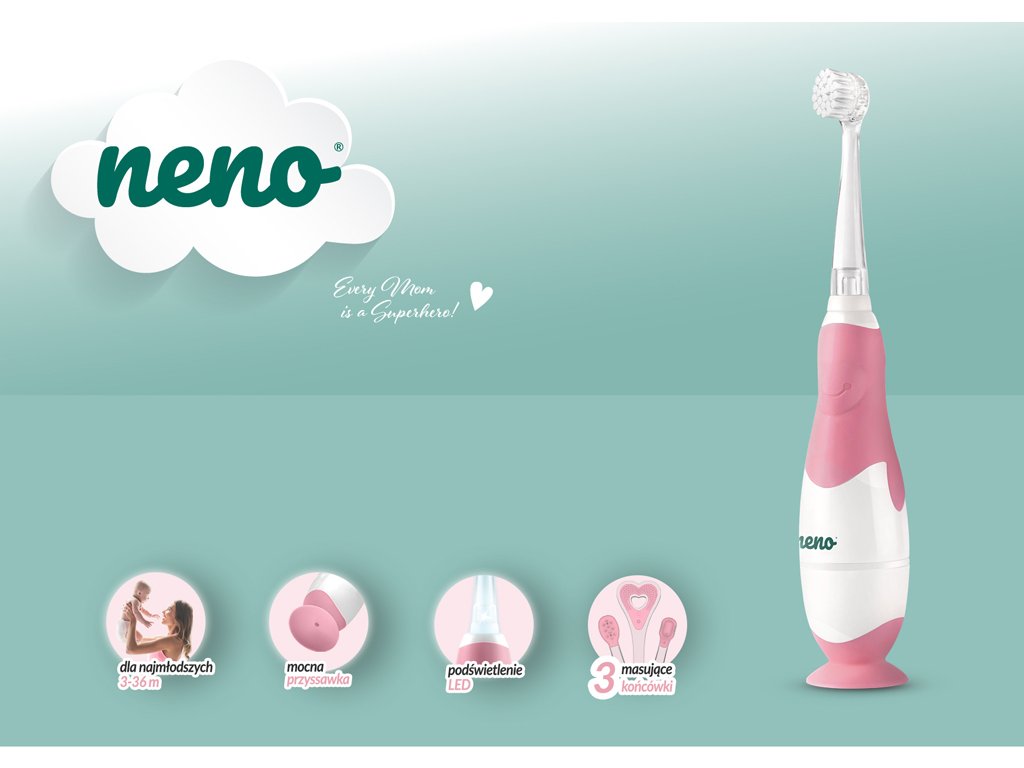 Detská elektrická kefka Neno Denti ružová