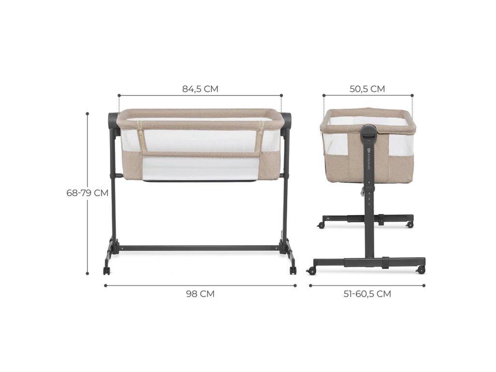 Polohovateľná postieľka Kinderkraft Nestee Up2 Beige