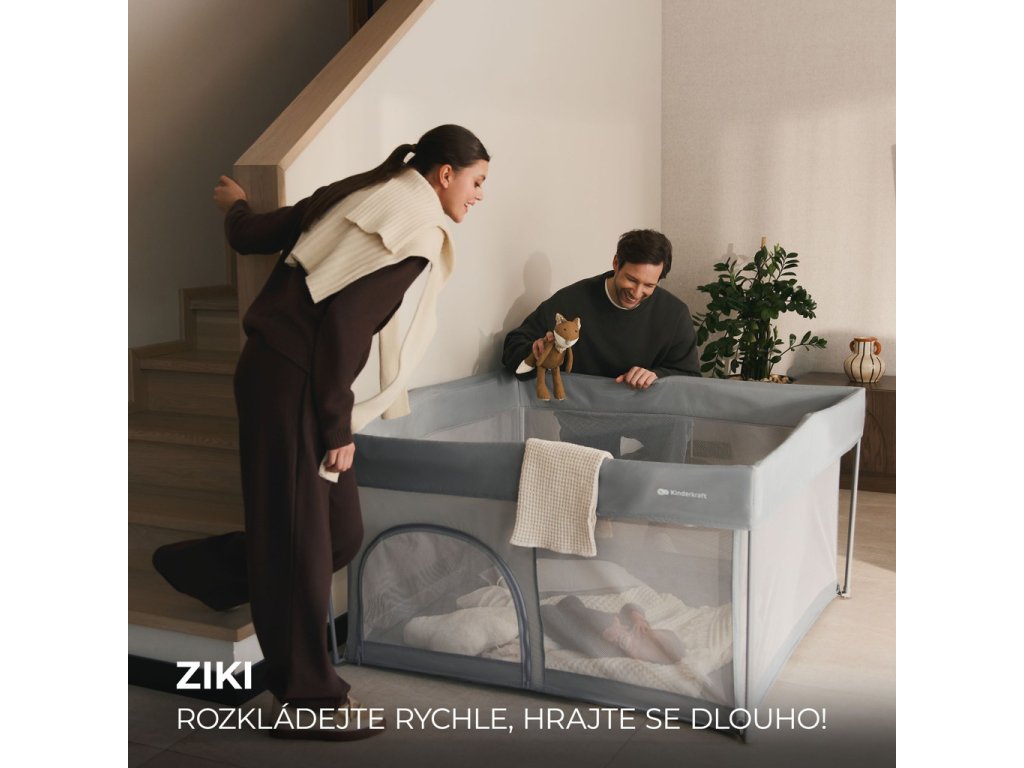 Detská ohrádka Kinderkraft Ziki Light Grey