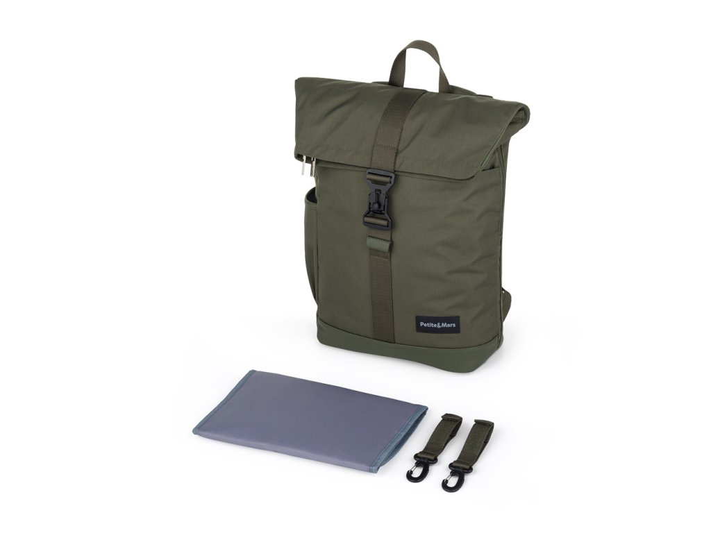 Prebaľovací batoh Petite&Mars Jackob Military Green