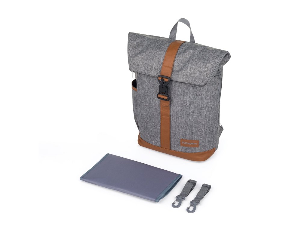 Prebaľovací batoh Petite&Mars Jackob Ultimate Grey