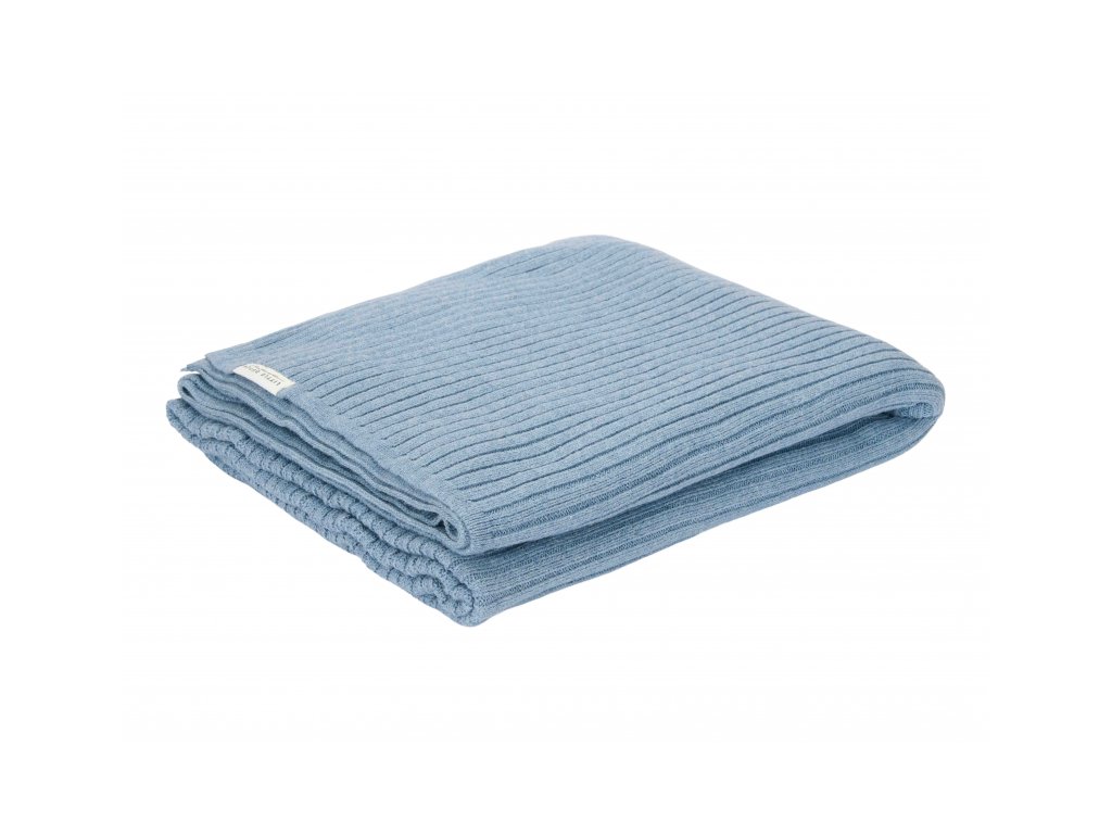 Little Dutch Deka pletená 70x100 cm Pure Denim Blue