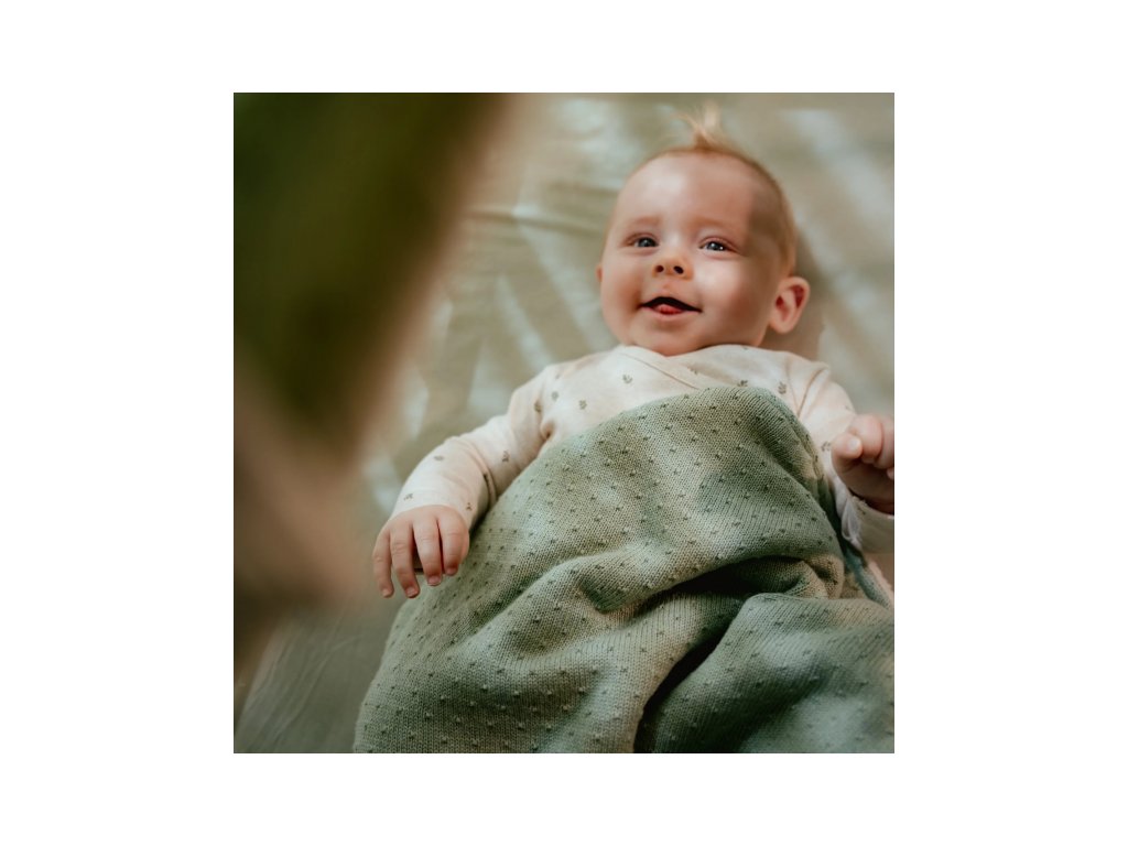 Little Dutch Deka pletená / fleece 70x100 cm Pure Sage