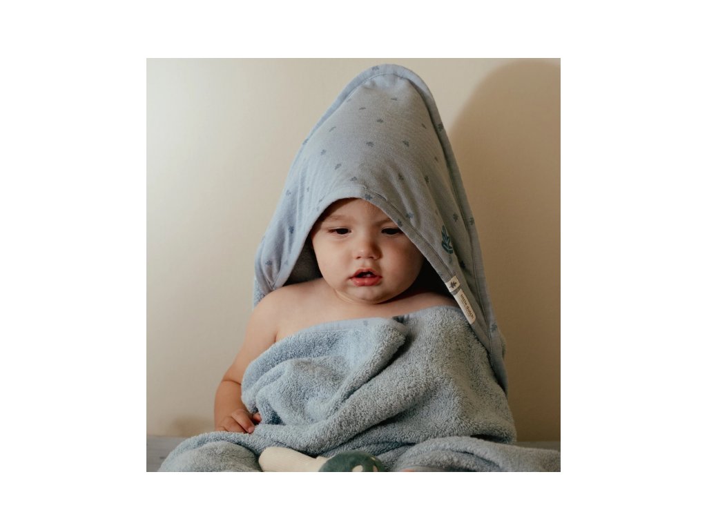 Little Dutch Osuška s kapucňou 100x100 cm Pure Denim Blue