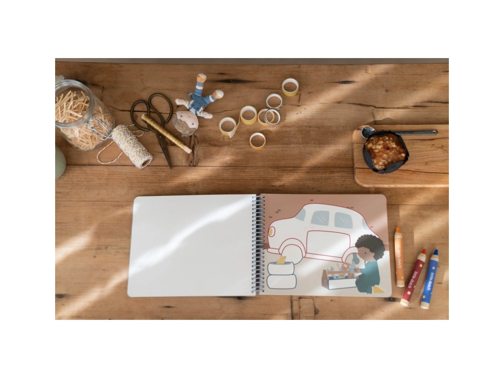 Little Dutch Omaľovánky s pastelkami Doprava Jim