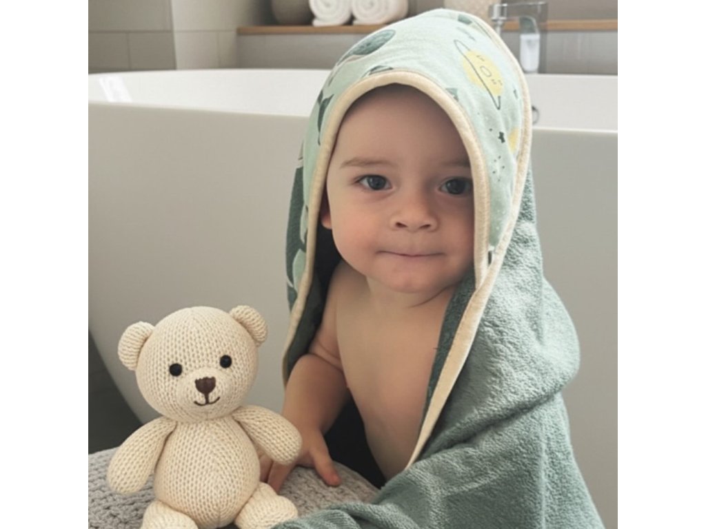 Bambusová osuška Petite&Mars Loulou Whale Song 100x100 cm