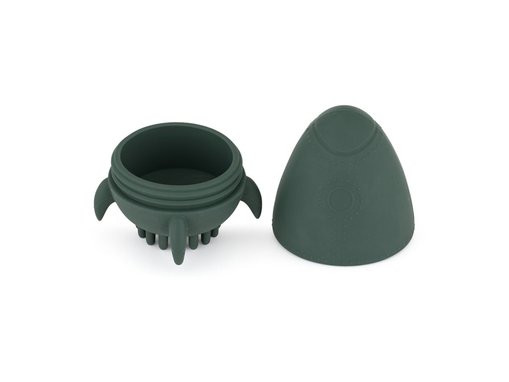 Silikónová hračka do vody s kefkou Splashy Rocket Misty Green