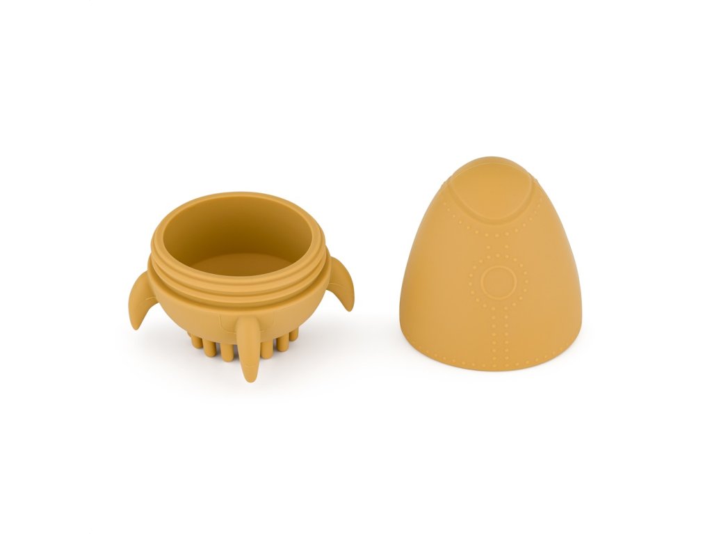 Silikónová hračka do vody s kefkou Splashy Rocket Intense Ochre