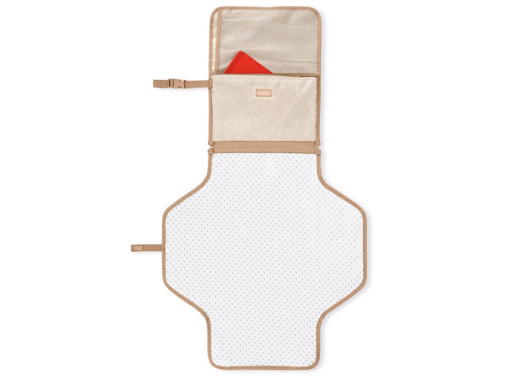 Skip Hop prebaľovacia cestovná podložka Pronto 2v1 Beige swirl dot