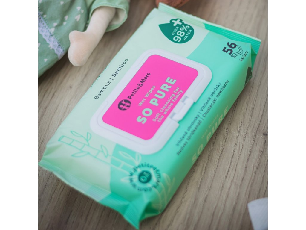 Vlhčené obrúsky Petite&Mars So Pure 12 balení