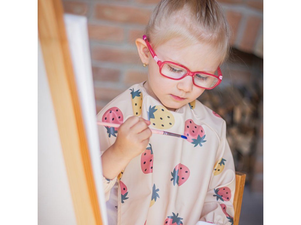 Podbradník s dlhým rukávom Petite&Mars Ben Beige Strawberies