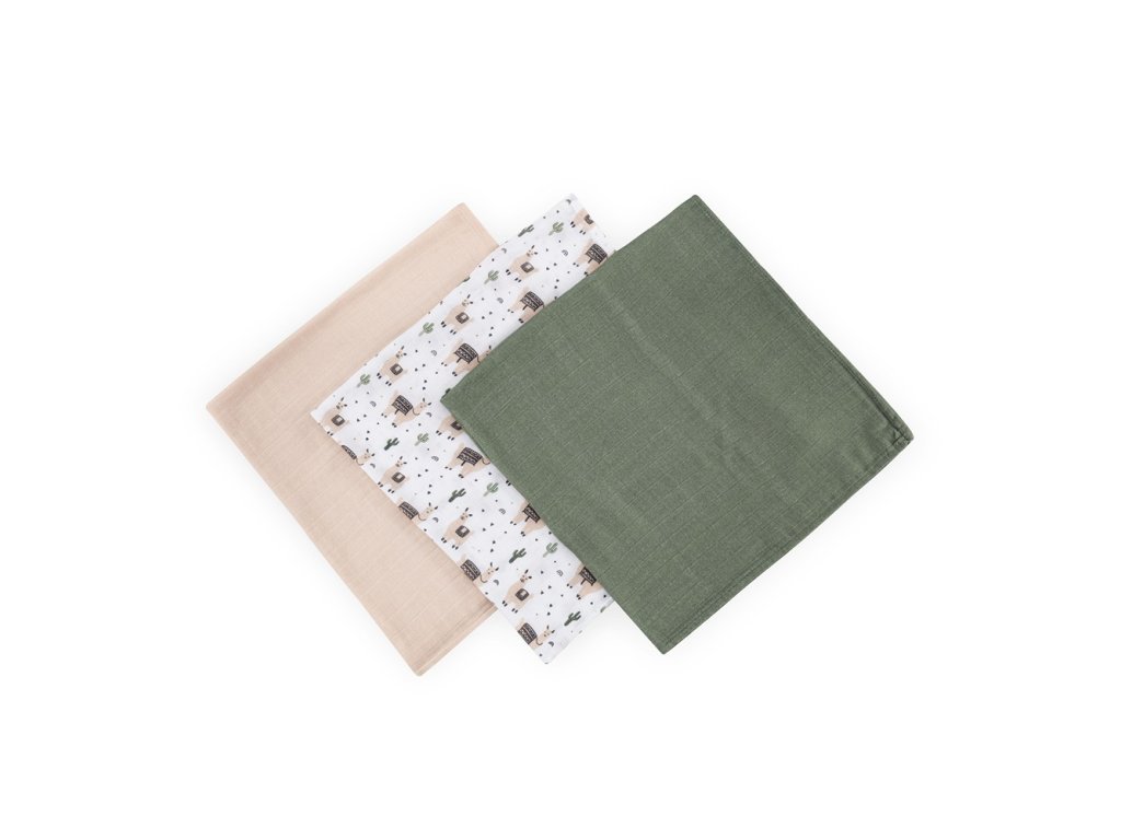 Mušelínové plienky Petite&Mars Moussy Llama Vibes 3 kusy