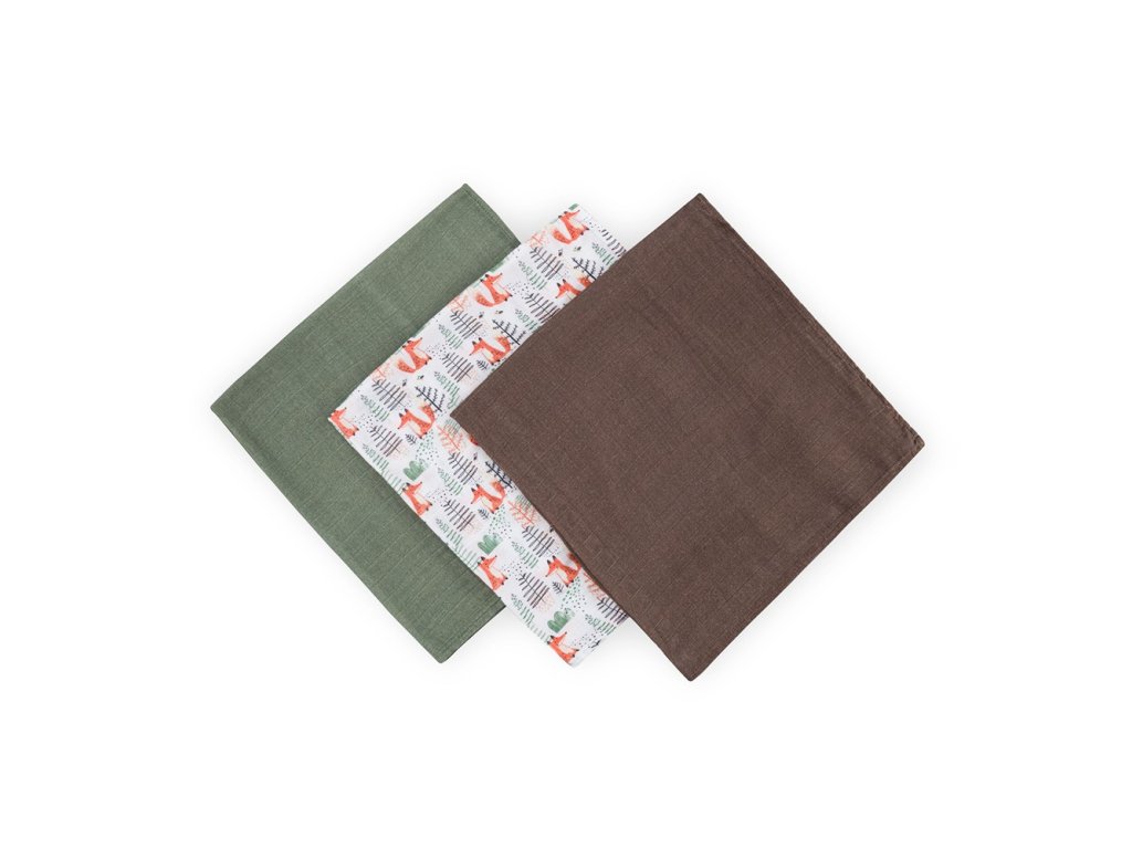 Mušelínové plienky Petite&Mars Moussy Forest Fox 3 kusy