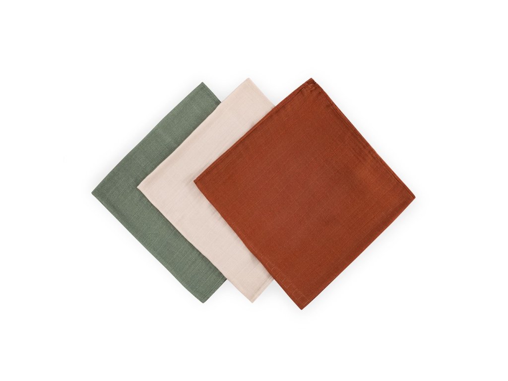 Mušelínové plienky Petite&Mars Moussy Earth Tones 3 kusy