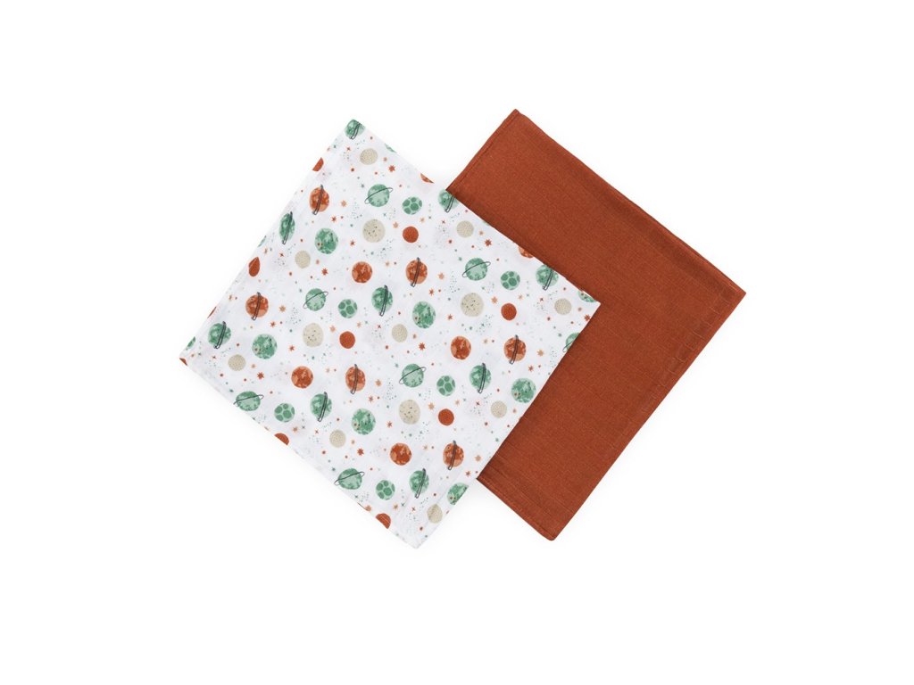 Zavinovacia bambusová plienka/prikrývka Petite&Mars Misty Celestial Planets 2 kusy