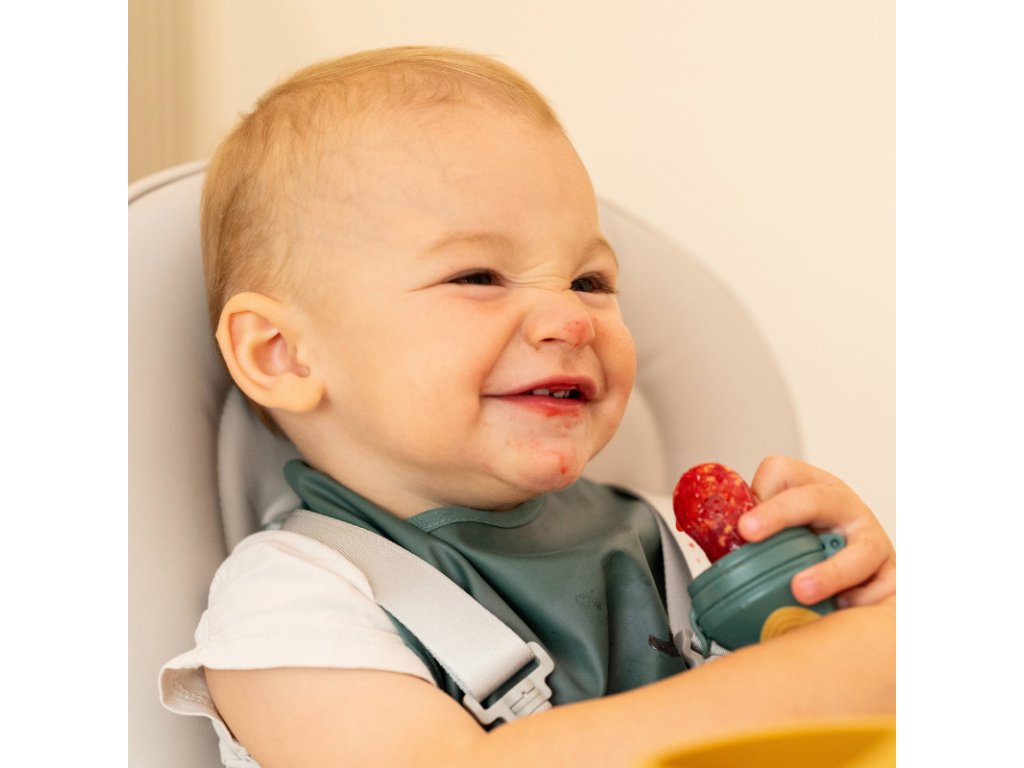 Silikónový cumlík na kŕmenie Petite&Mars Fruzi Green&Ochre