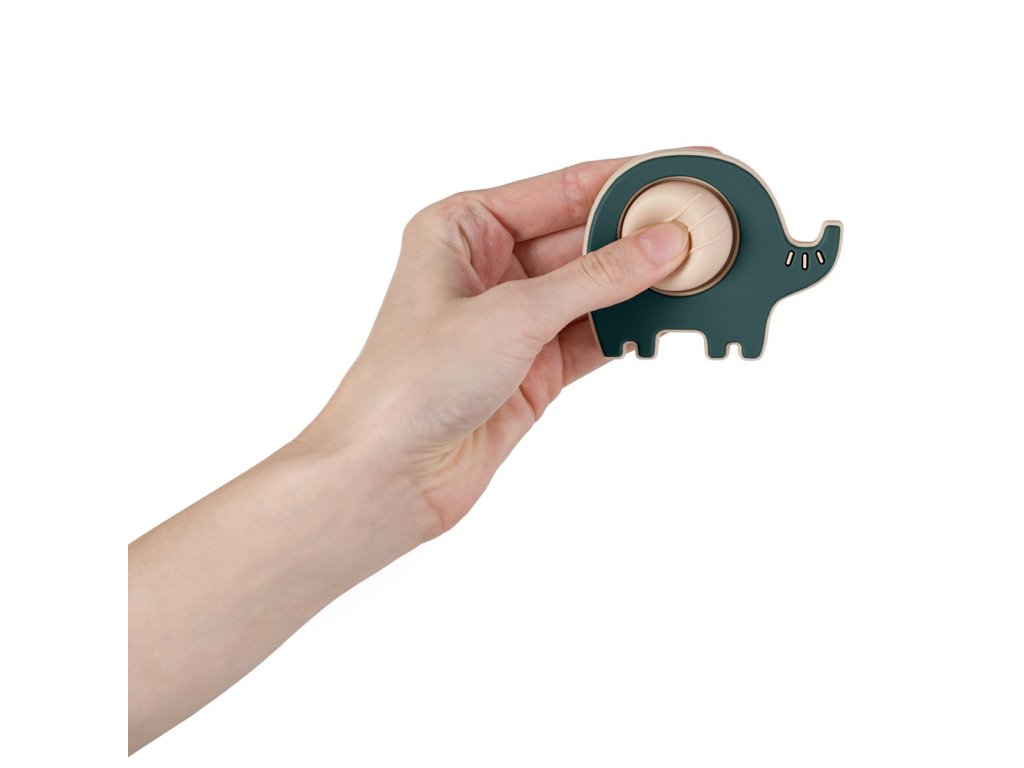 Silikónová hračka Petite&Mars Elephant Edwin Misty Green